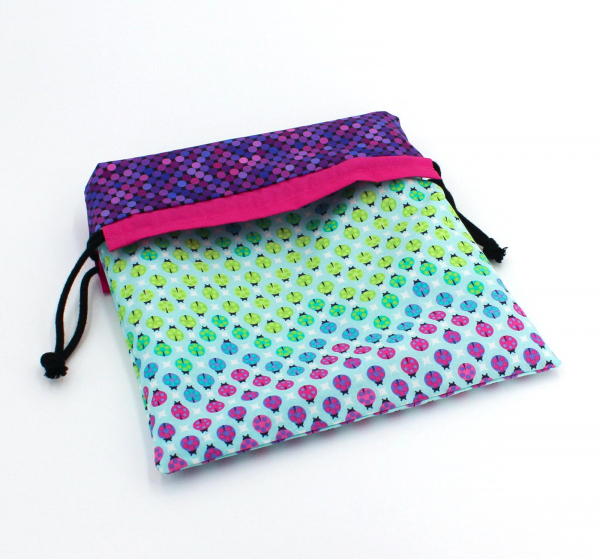 Projektbeutel / Handarbeitsbeutel mit Kordel Marienkäfer